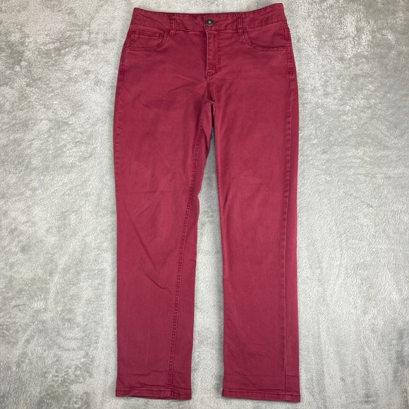 Maurices Denim - Maurices Women Burgundy Red Stretch Twill Straight Leg Pants Size 7/8‎ REG